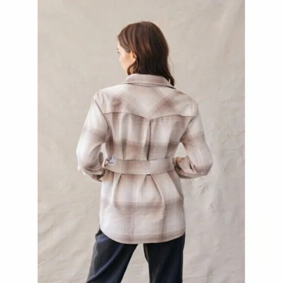 Bella Dahl Shacket (Shirt/Jacket) Heather Oat Plaid - Picture 2 of 10